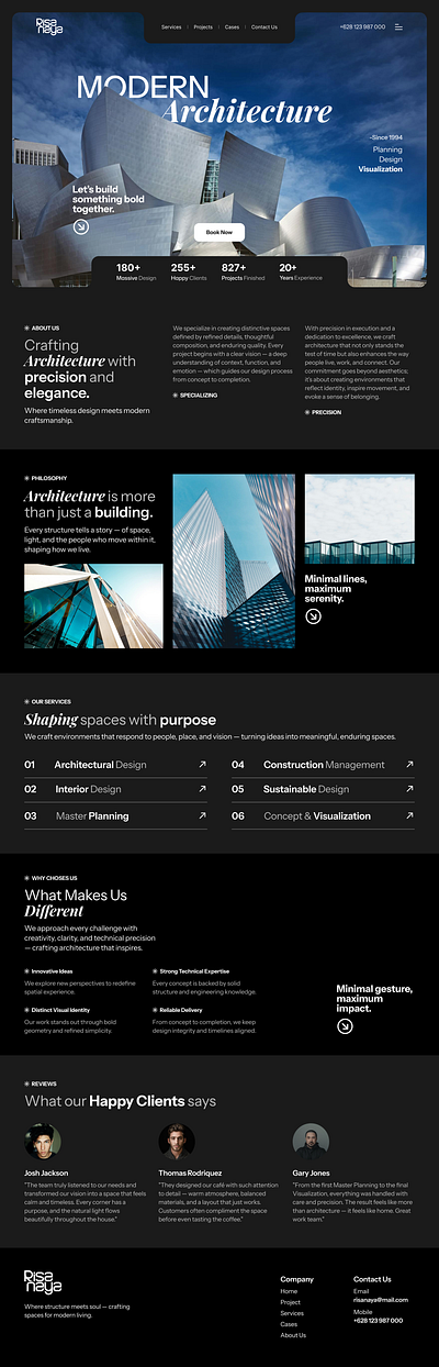Modern Architecture Website – Minimal & Bold Design architecture design clean ui design inspiration dribbble graphic design landing page minimal design modern design ui ui design uiux design ux design web design