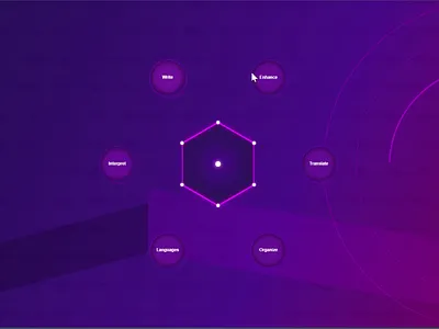 Interactive Hexagon HUD (Translator) 3d css graphic design html hud java javascript react translator visuals