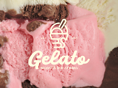 Gelato Logo and Visual Design brand branding design food gelato graphic design hand icecream inspiration logo modern smooth trend vector