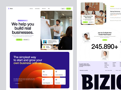 Bizio - Business Incubator Coaching Class agency business coaching company design digital elementor framer incubator landing marketing mentoring page startup tech ui webflow website wordpress