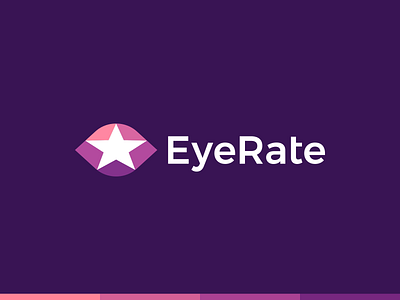 EyeRate brand reputation management saas logo design: star + eye brand management business customer service customers employees eye growth logo logo design management marketing negative space rate rating ratings ratings app reputation management saas logo star