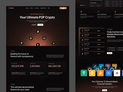 Quasar - P2P De-Fi Landing Page crypto crypto finance website crypto landing page crypto website defi defi website finance landing page landing page design p2p p2p defi website ui ui design uiux uiux design ux web web design website website design