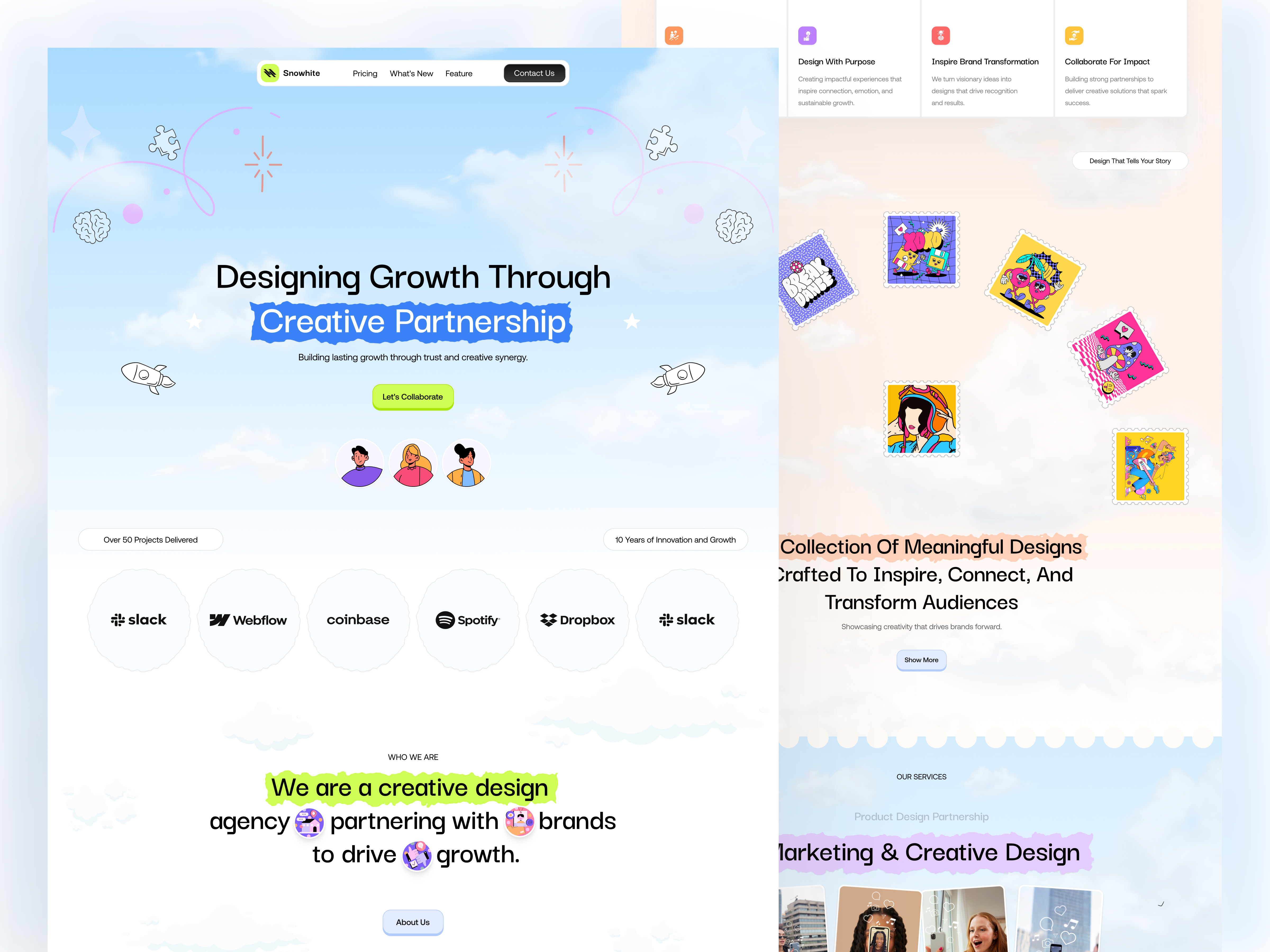 Example of Showhite - Creative Design Agency Landing Page