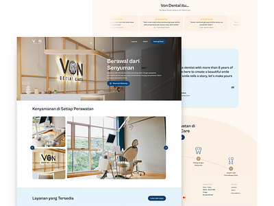 VON Dental - Dental Webite Desktop View animation clean dental design interaction laanding page minimalist neat realproject saas ui ux website