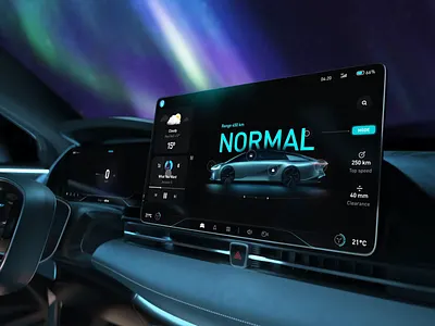 Menu slider for vehicle HMI by Milkinside 3d animation automotive branding c4d car cluster experience head hmi hypercar motion graphics motors sportcar supercar ui ux vehicle