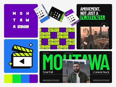Mohtawa: Content Platform Branding animation brand book brand guideline brand identity branding content creation creative agency digital agency identity design illustration logo marketing motion graphics pattern visual branding visual identity