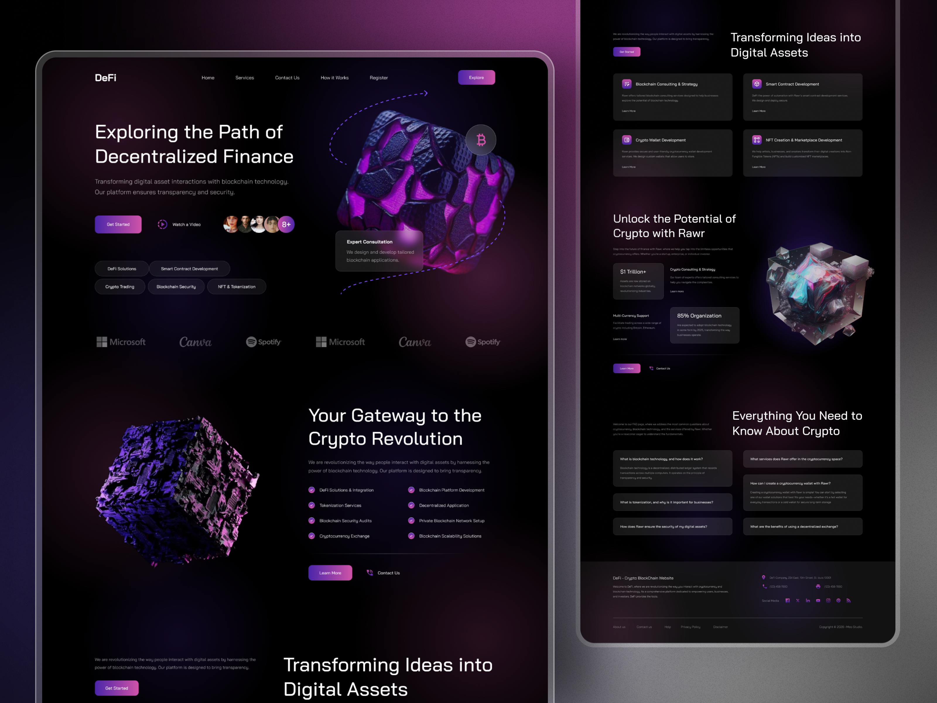 DeFi Crypto Blockchain Website UI Design | Web3 Fintech 2025 blockchain crypto crypto blockchain website crypto platform crypto website cryptocurrency dark ui defi design fintech interface landing page product design redesign landing page startup ui design web design web3 website website redesign