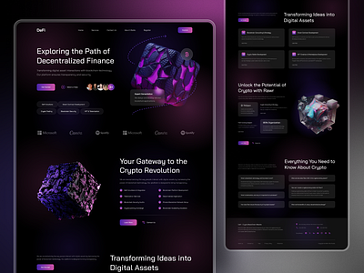 DeFi Crypto Blockchain Website UI Design | Web3 Fintech 2025 blockchain crypto crypto blockchain website crypto platform crypto website cryptocurrency dark ui defi design fintech interface landing page product design redesign landing page startup ui design web design web3 website website redesign