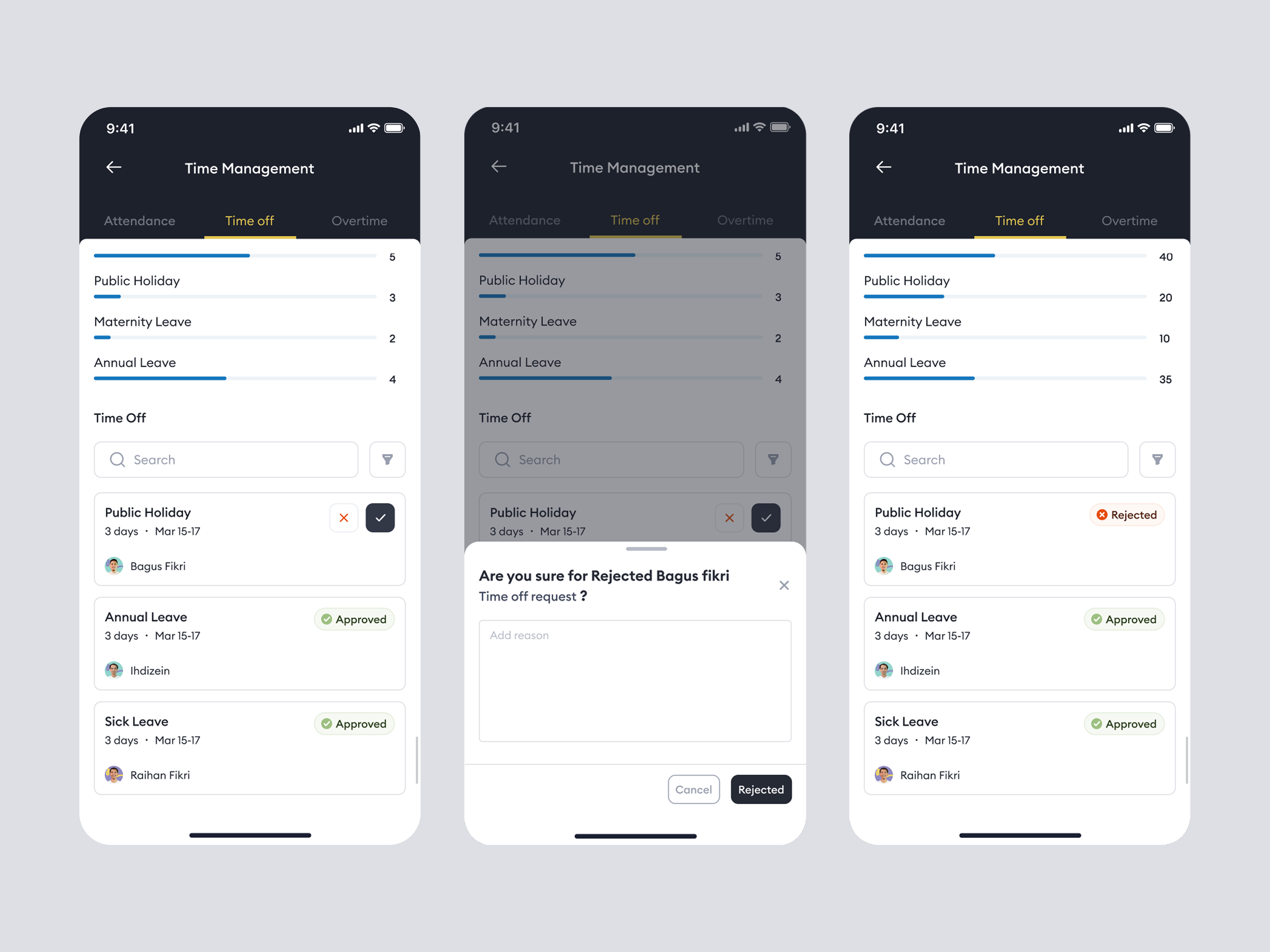 Tiimi – Review & Process Time Off Requests in the HR System candidate company contract management employee management hiring hr hrm job mobile app product design recruitment saas saas design team management time management ui ux