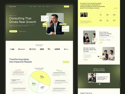 Consalt - Consulting Website agency website business consulting website consultancy consultation financial advisor header landing page responsive design ui uiux ux website design