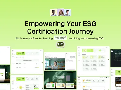 ESG.Study – AI Learning Platform Designed by Sumaart Global aieducation custom illustration icon design edtech esg frontend logo design platformdesign sustainability uiux vi design webdesign