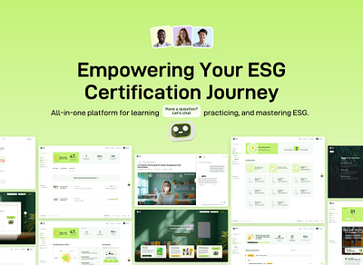 ESG.Study – AI Learning Platform Designed by Sumaart Global aieducation custom illustration icon design edtech esg frontend logo design platformdesign sustainability uiux vi design webdesign