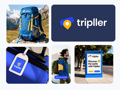 Tripller — Smart Travel Planning Logo for Modern Explorers adventure branding branding agency digital nomad logo logo design modern logo navigate saas travel startup t logo tourism travel agency logo travel business travel logo travel tech identity traveller trip planner typography vacation