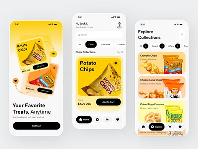 E-Commerce Snack Ordering App demand service digital store e commerce fast order food delivery food tech grocery delivery mobile mobile app online food store online shopping packaged food snack app snack sho