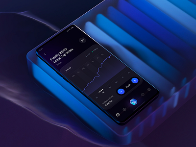 Trading screen for reflection by Milkinside® blue branding glow graphic design night reflection simple trading ui uiux ux