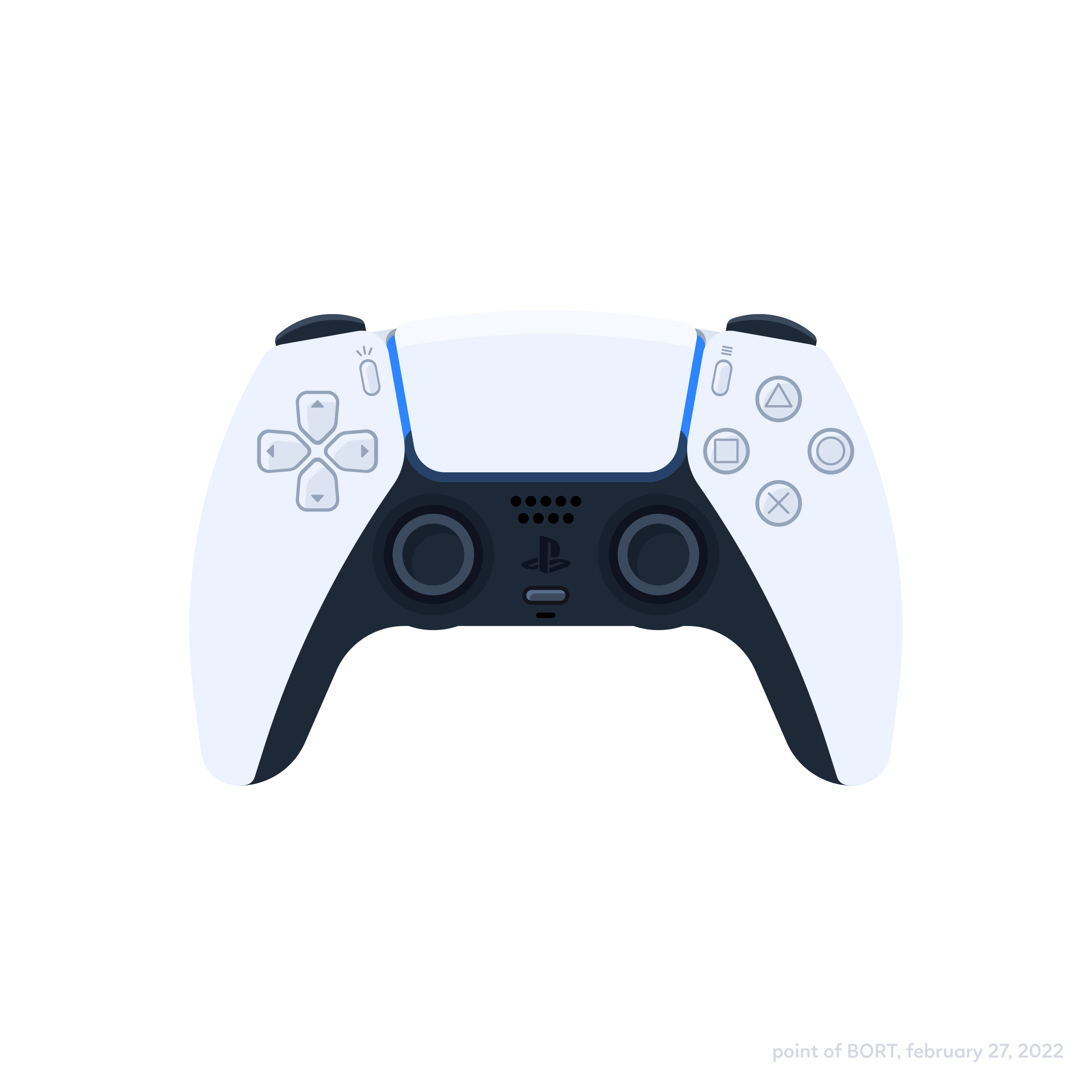 White Sony Dualsense PS5, vector daily illustration 2022 2d artwork challenge character daily design dualsense flat graphic design illustration inspiration logo sony ui vector
