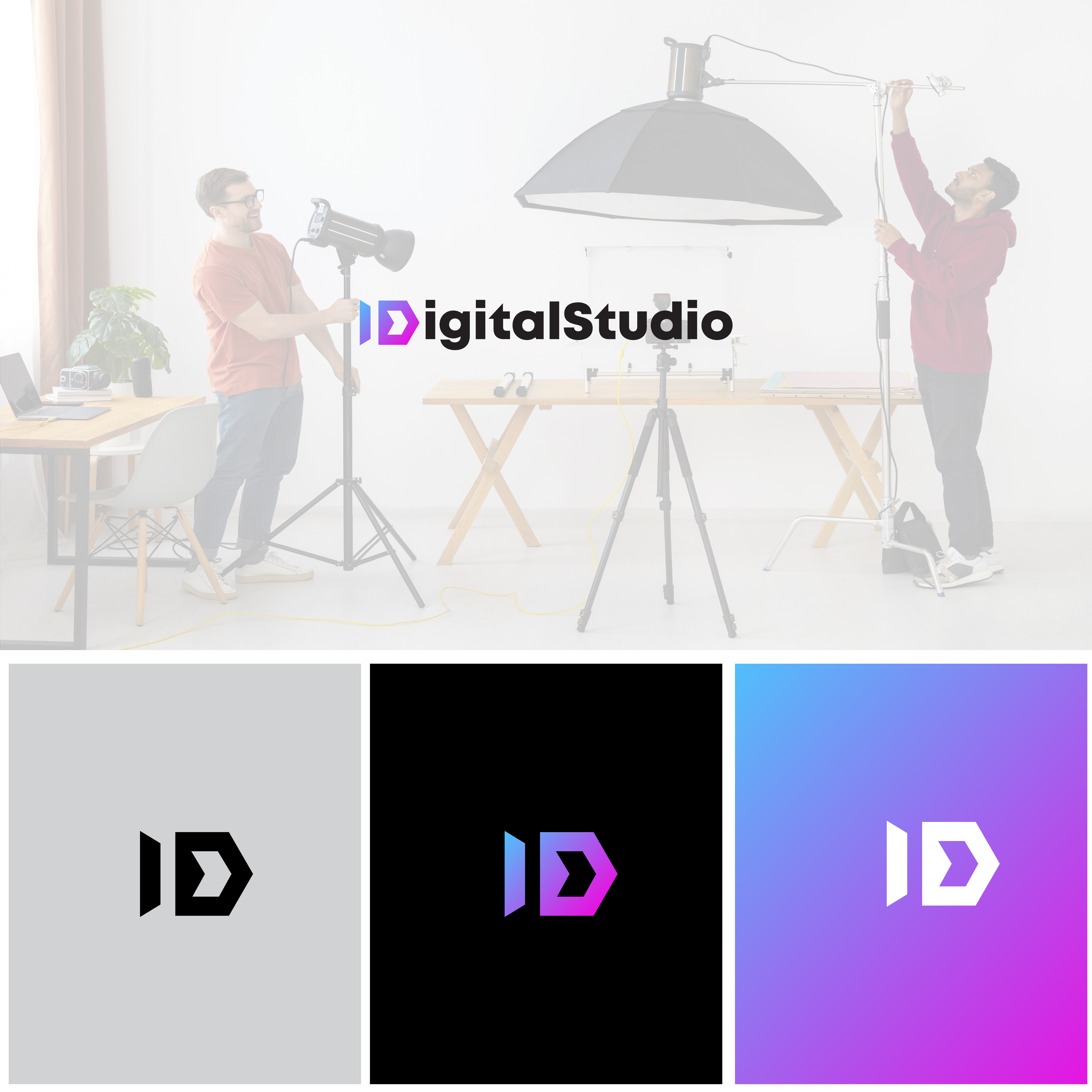 Digital Studio | Modern Gradient Logo Design brand identity branding custom logo design digital studio gradient graphic design logo logo design minimal modern typography