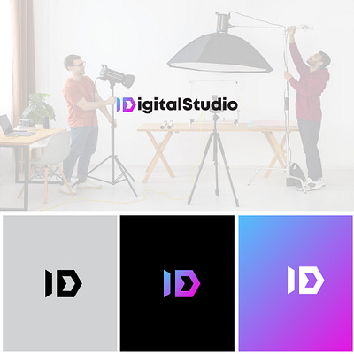 Digital Studio | Modern Gradient Logo Design brand identity branding custom logo design digital studio gradient graphic design logo logo design minimal modern typography