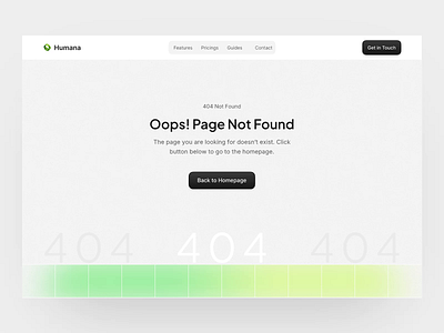 Humana - AI Voice and Intelligence 404 Page 404 404 page ai ai voice animate artificial intelligence automation b2b clean dipa inhouse error page loading error page micro interaction minimal modern design saas startup uiux web design website