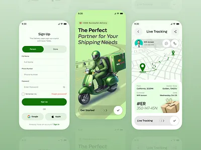 Delivery App UI android app design delivery app delivery service mobile app mobile app design mobile sign up mobile ui movers delivery app moversapp onboarding sign up onboardingdesign product design sign in tracking delivery tracking details ui ux welcome screen