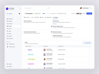 QuickSuite: Project Settings Page agencymanagement allinoneplatform businesssoftware clientexperience crmsoftware dashboarddesign designagency designportfolio digitalagencytool freelancedashboard invoiceautomation leadmanagement productivityapp saasdesign servicebasedbusiness smallbusinesstech taskmanagement tasktemplates uiinspiration workflowsolution