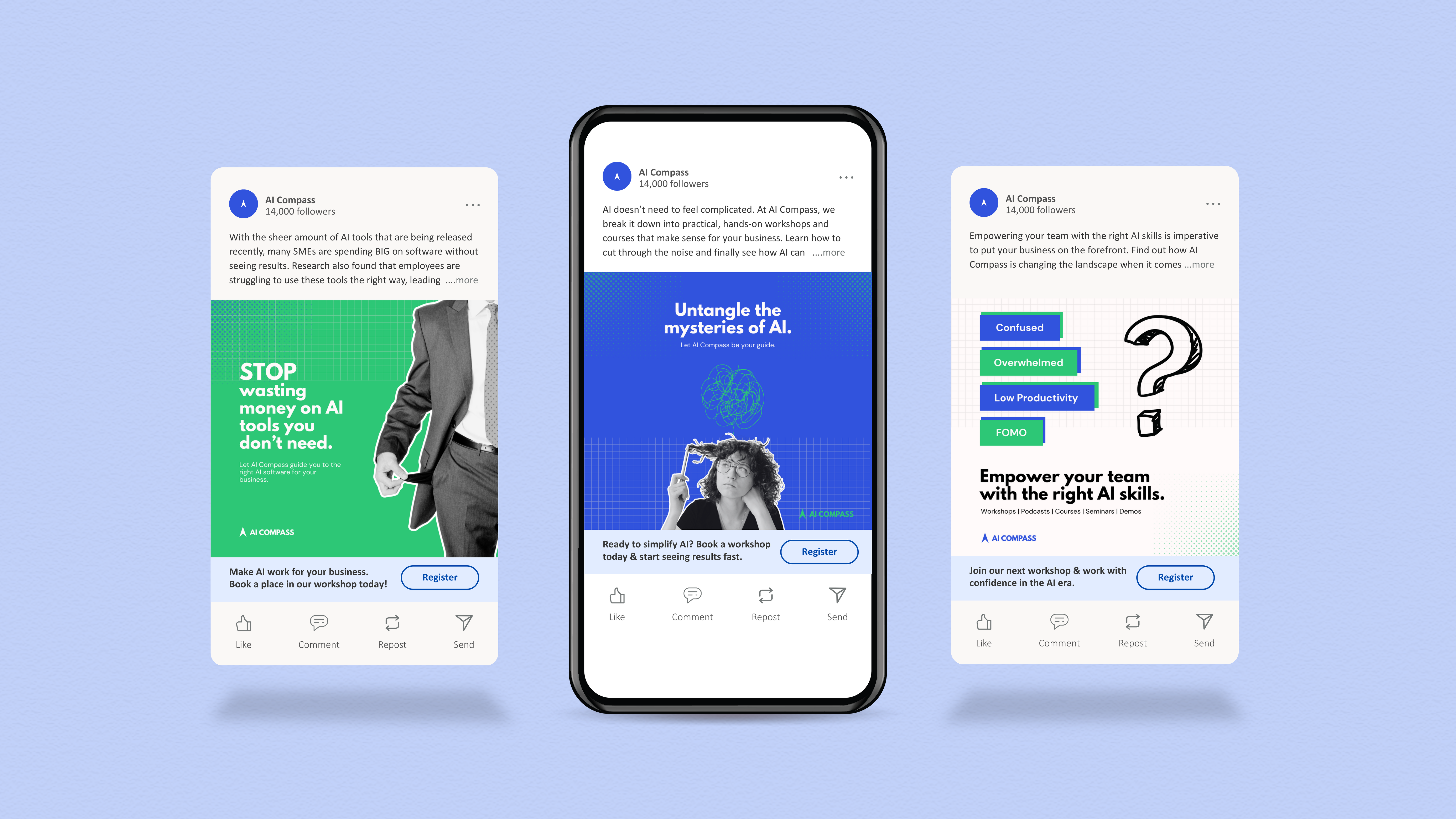 Social Media/LinkedIn Posts Design for AI Consultancy ai company ai posts branding carousel posts graphic design linkedin ads linkedin carousel linkedin posts social media social media ads social media design social media posts