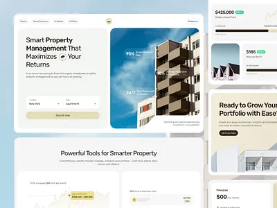 InvestLens – Property Investment & Management Platform investment platform landing page property property investment property lease property listing web property management property rental web property website real estate real estate web realtor rent house smarthome tenant management ui uiux ux web design
