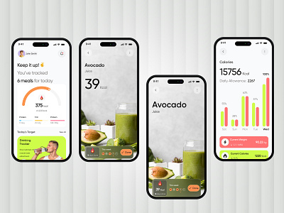 Food Calorie App Design app design calore scan app calorie scan ai calorie tracking app calories food ai app food app food app design food calorie scan design food scan food tracking habit tracking app healthy mobile mobile design pixelnaiem product design ui design