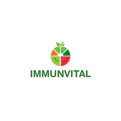 IMMUNVITAL - Health & Nutrition Logo Concept brandidentity branding colorful food foodlogo fruit green health immunity logo logodesign minimal modernlogo natural nutrition organic supplements vegetable vital wellness