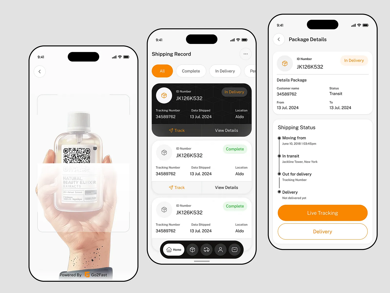 Smart Package Tracking App by Sk Mostafa Kamal for Orbiq Studio on Dribbble