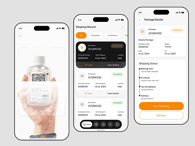 Smart Package Tracking App app design clean courier app delivery app ecommerce app logistics app minimal design mobile app mobile interface modern interface package tracking parcel tracking product design real time tracking shipping app tracking app ui