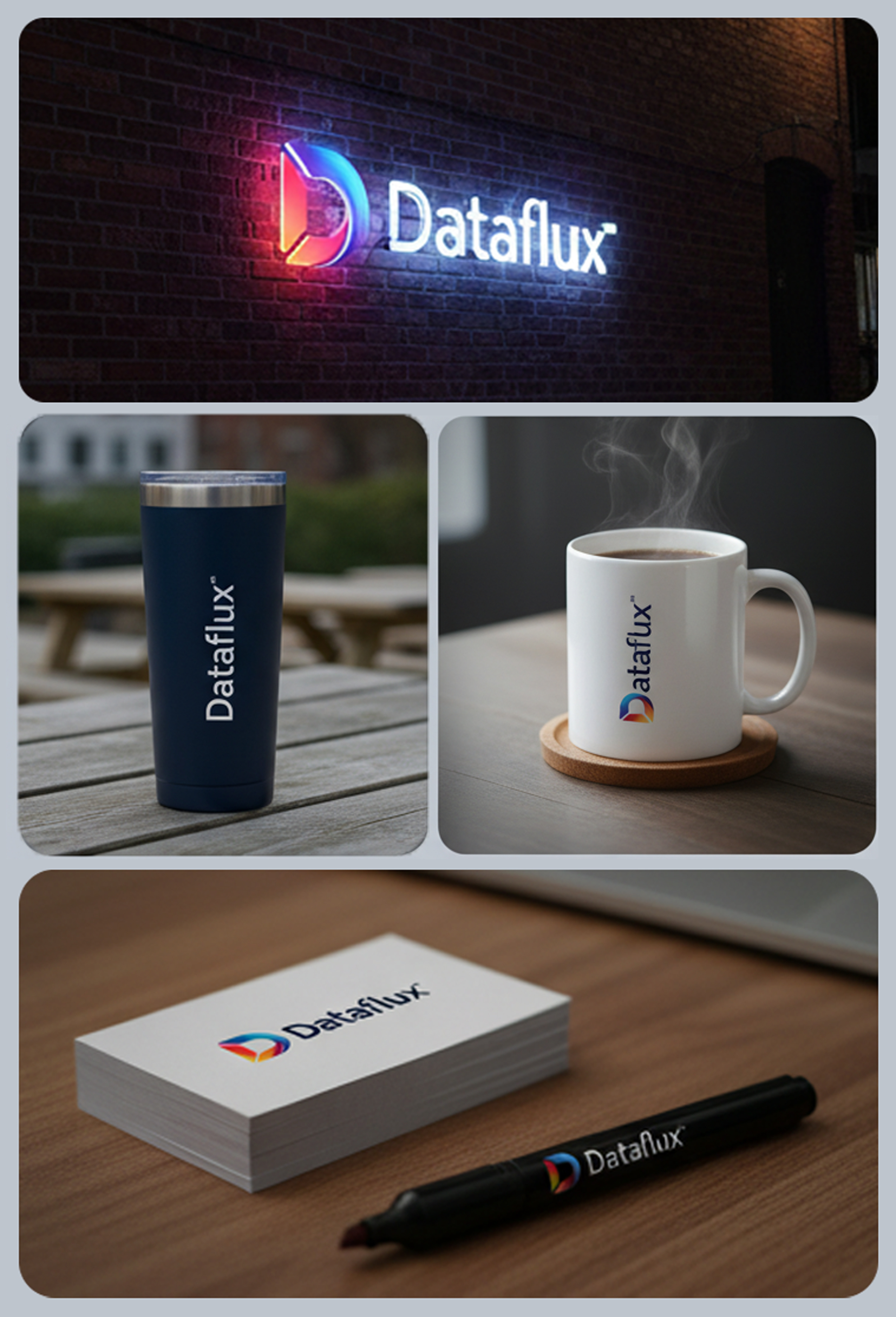 Dataflux - Brand Identity Design for Tech and Startup app icon brand design brand identity branding corporate identity graphic design letter d logo logodesign logotype monogram tech visual design visual identity