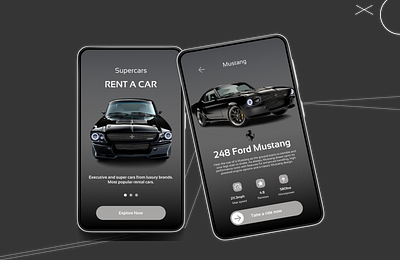 Mobile App Concept for Rent a Supercar app branding design graphic design ui ux