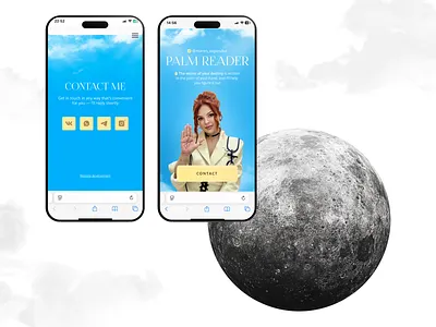 Design hero section and footer for Landing page Palm reader branding design first screen footer hero section landing mobile first palm reader ui ux web design website