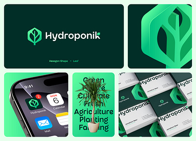 Minimal Leaf Green logo for Hydroponik agriculture branding agriculture logo agro logo best leaf logo branding green logo hydroponic logo leaf logo logo logo design nature logo tree logo