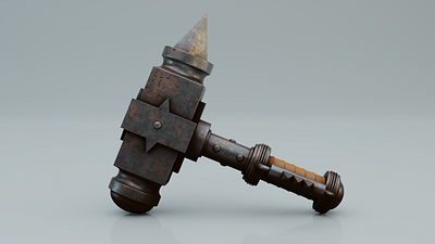 Hammer of Dwarfs 3d animation blender branding graphic design hammer logo modeling motion graphics ui