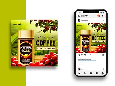 SOCIAL MEDIA INSTAGRAM POST FOR COFFEE BRAND 3d adobe illustrator advertising animation banner branding business coffee design event graphic design illustration instagram logo motion graphics photography restaurant social media post ui visualization