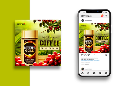 SOCIAL MEDIA INSTAGRAM POST FOR COFFEE BRAND 3d adobe illustrator advertising animation banner branding business coffee design event graphic design illustration instagram logo motion graphics photography restaurant social media post ui visualization