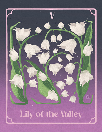 V. Lily of the Valley - May Birth Flower womanillustrator