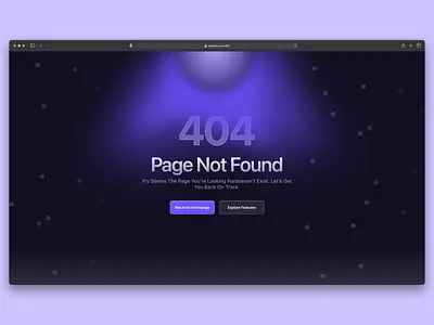 Lost in Space — 404 Error UI Page 404 error 404 page dark design empty error page gradient hero lost section space state ui ui web web website