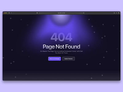 Lost in Space — 404 Error UI Page 404 error 404 page dark design empty error page gradient hero lost section space state ui ui web web website