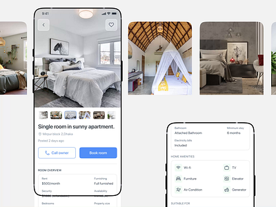 Home Management App Design animation app booking design home management interface payment rent service ui web