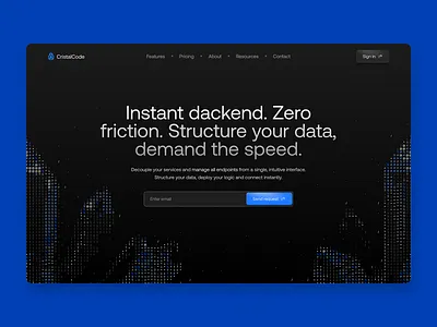 CristalCode home page design hero home landing layo page saas ui ux website
