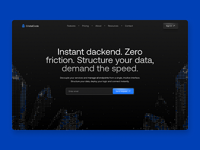 CristalCode home page design hero home landing layo page saas ui ux website
