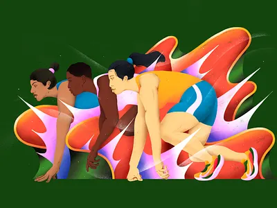 Running is more than just a sport athletic bolt brazil illustration nike olympic run sport woman