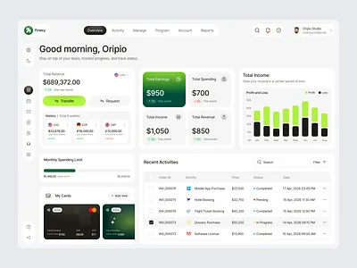 Finexy - Finance SaaS Dashboard Design clean design crm dashboard crypto dashboard dashboard dashboard design finance finance dashboard finance dashboard design fintech dashboard oripio product design saas saas app dashboard saas app design saas dashboard saas dashboard design saas product saas product ui ui design