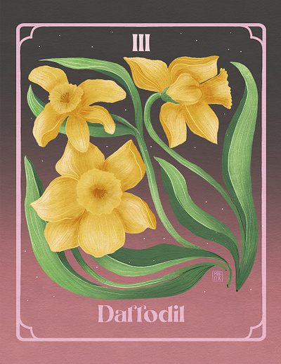 III. Daffodil - March Birth Flower womanillustrator