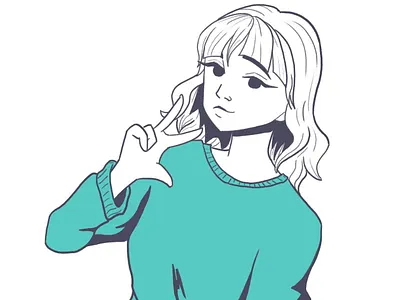 cute girl cute girl graphic design illustration ink photoshop