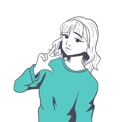 cute girl cute girl graphic design illustration ink photoshop