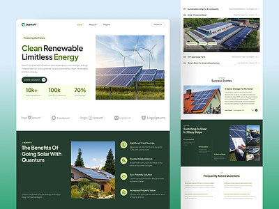 Quantum Power | Solar Landing page wesbite UI/UX Design accesibility adaptive cleantech das dashbloom datadesign designsystem figma framer interactiondesign mobileui productdesign responsive rezbloom solar uiux usability userinterface webapp website